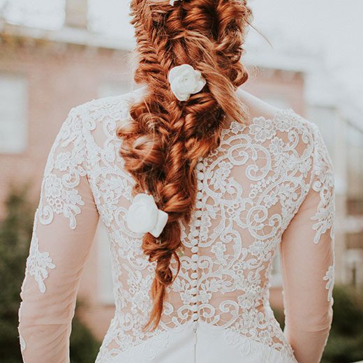 Red Haired bride with waterfall braid Unique Trends and Ideas