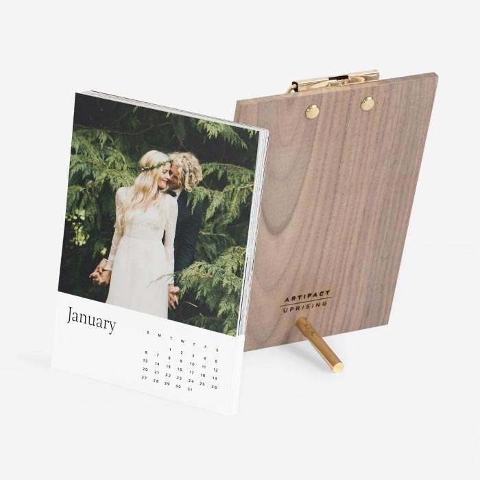 Walnut Desktop Photo Calendar
