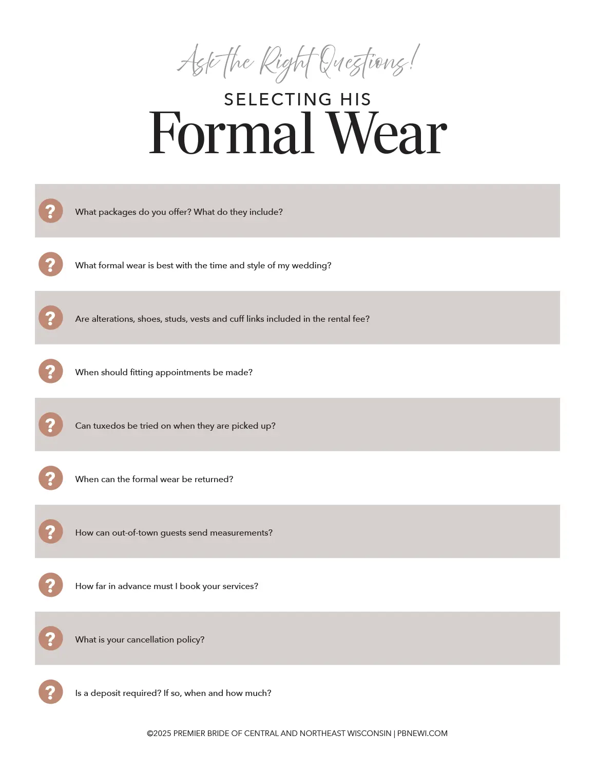 Download our Questions to Ask Checklists