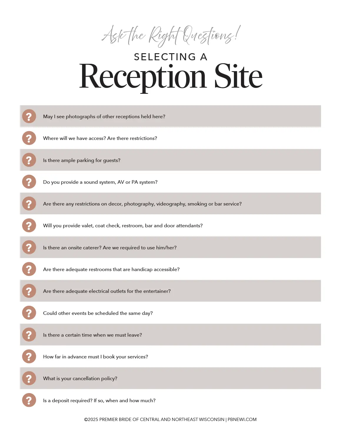 Download our Questions to Ask Checklists