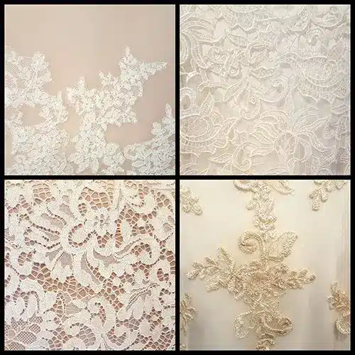 Lace textures for wedding gowns