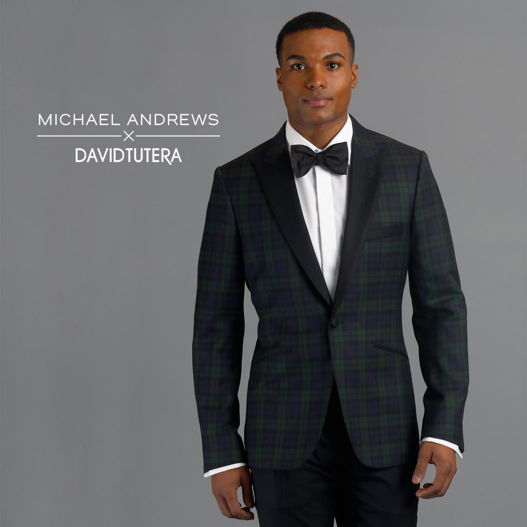 Black Watch Tartan One-Button Wool Dinner Jacket