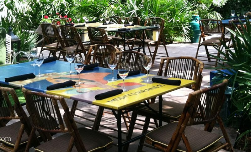W South Beach hand painted tables by Yoemir Alfonso