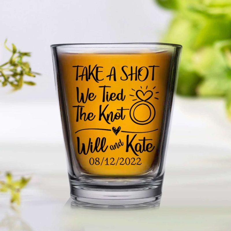 Wedding Favor Shot Glass from LogoBarProducts on Etsy